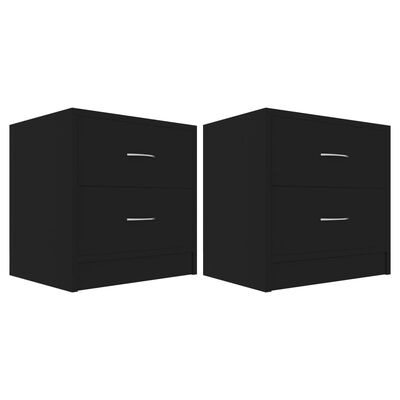 vidaXL Tables de chevet 2 pcs Noir 40 x 30 x 40 cm Aggloméré