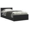 vidaXL Cadre de lit avec t&ecirc;te de lit sans matelas noir 75x190 cm