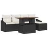 vidaXL Ensemble de canap&eacute; de jardin 6 pcs Noir Poly rotin