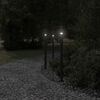 vidaXL Lampadaires d'ext&eacute;rieur 3 pcs noir 100 cm acier inoxydable