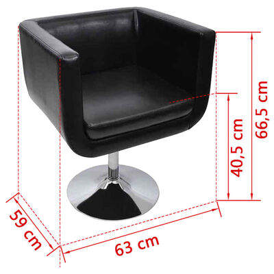 vidaXL Chaise de bar lot de 2 cuir artificiel noir