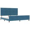 vidaXL Lit &agrave; ressorts avec t&ecirc;te de lit Bleu fonc&eacute; 200 x 200 cm Velours