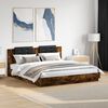 vidaXL Cadre de lit avec LED sans matelas ch&ecirc;ne fum&eacute; 180x200 cm