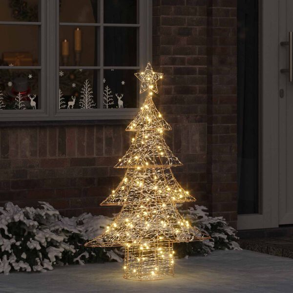 vidaXL Sapin de No&euml;l avec 120 LED Blanc chaud 120,5 cm PET