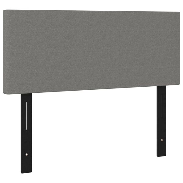 vidaXL T&ecirc;te de lit &agrave; LED gris fonc&eacute; 100x5x78/88 cm tissu
