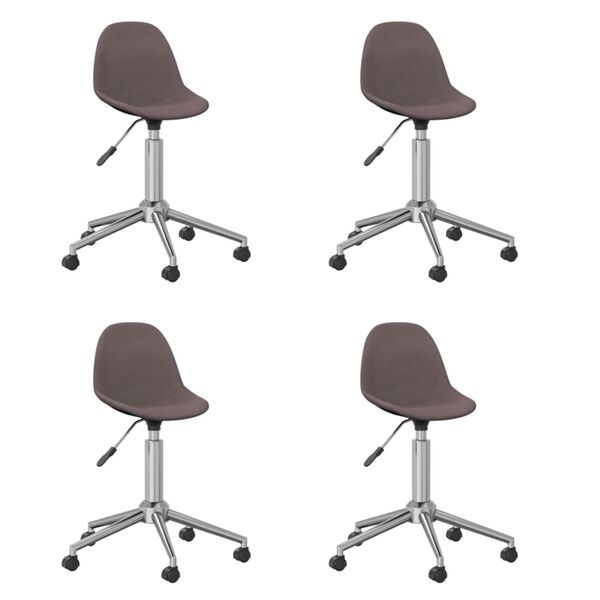 vidaXL Chaises pivotantes &agrave; manger lot de 4 taupe tissu