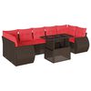 vidaXL Ensemble de canap&eacute; de jardin 8 pcs avec coussins marron r&eacute;sine tress&eacute;e