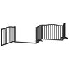vidaXL Barri&egrave;re pour chien porte pliable 10panneaux noir bois peuplier