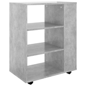 vidaXL Armoire &agrave; roulettes Gris b&eacute;ton 60x35x75 cm Bois d&rsquo;ing&eacute;nierie