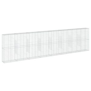 vidaXL Panier gabion avec couvercle 800x50x200 cm fer galvanis&eacute;