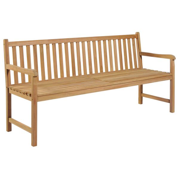 vidaXL Banc de jardin avec coussin noir 175 cm Bois de teck massif