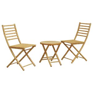 vidaXL Ensemble de bistro 3 pcs bambou
