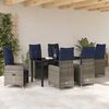 vidaXL Ensemble table et chaises avec coussin 7 pcs Gris Rotin PE