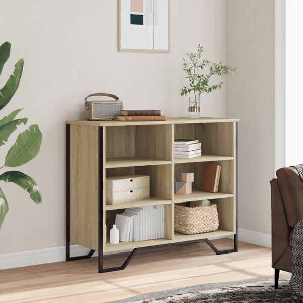 vidaXL Buffet ch&ecirc;ne sonoma 91x35,5x74,5 cm bois d'ing&eacute;nierie
