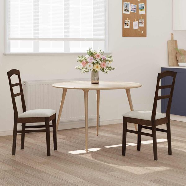 vidaXL Chaise de salle &agrave; manger 2 pcs Marron clair et clair