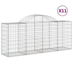 vidaXL Paniers &agrave; gabions arqu&eacute;s 11 pcs 200x50x80/100 cm Fer galvanis&eacute;