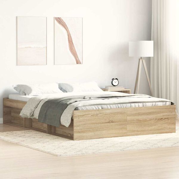 vidaXL Cadre de lit sans matelas ch&ecirc;ne sonoma 160x200 cm