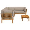 vidaXL Ensemble de Canap&eacute;s Uni 5 pcs Taupe Bois d'Acacia Massif