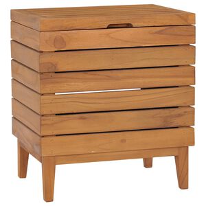 vidaXL Panier &agrave; linge 40x30x45 cm Bois de teck massif