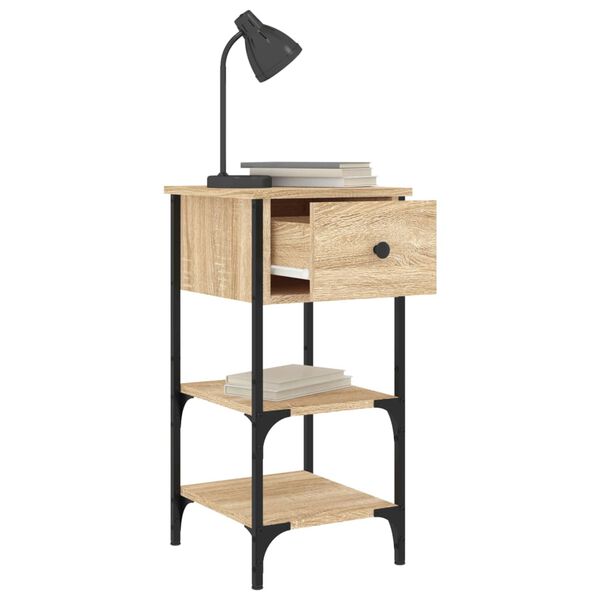 vidaXL Table de chevet ch&ecirc;ne sonoma 34x36x70 cm bois d'ing&eacute;nierie