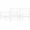 vidaXL Cadre de lit m&eacute;tal sans matelas et pied de lit blanc 140x190 cm