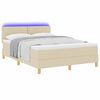 vidaXL Lit &agrave; ressort LED avec matelas Cr&egrave;me 160 x 200 cm tissu