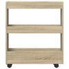 vidaXL Chariot de rangement &eacute;troit 3 niveaux ch&ecirc;ne sonoma