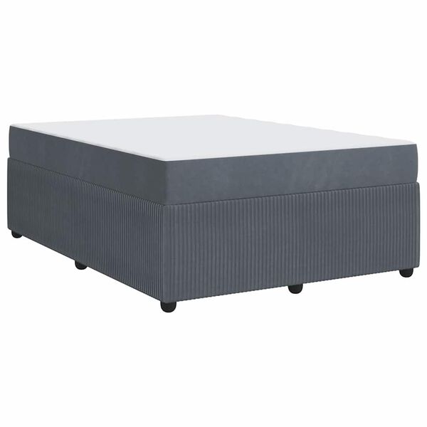 vidaXL Cadre de lit avec matelas Gris fonc&eacute; 160 x 200 cm tissu