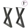 vidaXL Pieds de table &agrave; manger 2 pi&egrave;ces Anthracite 80 x (72-73,3) cm Acier