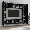 vidaXL Ensemble de meubles TV 8 pcs Noir Bois d'ing&eacute;nierie