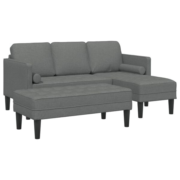 vidaXL Ensemble de Canap&eacute;s avec coussin 2 pcs Gris fonc&eacute; Polyester