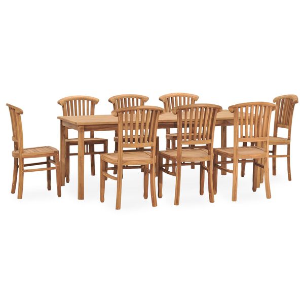 vidaXL Ensemble &agrave; manger de jardin 9 pcs bois de teck solide