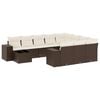 vidaXL Salon de jardin et coussins 11 pcs marron r&eacute;sine tress&eacute;e