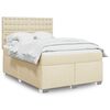 vidaXL Sommier &agrave; lattes de lit avec matelas Cr&egrave;me 140x190 cm Tissu
