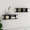 vidaXL &Eacute;tag&egrave;res murales 2 pcs Noir 75x18x20 cm bois d'ing&eacute;nierie