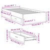 vidaXL Cadre de lit avec tiroirs sans matelas blanc 75x190 cm