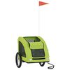 vidaXL Remorque de v&eacute;lo pour animaux de compagnie vert