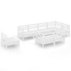 vidaXL Salon de jardin 8 pcs Bois de pin massif Blanc