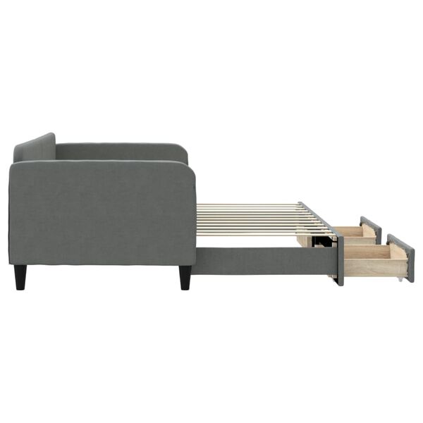 vidaXL Lit de jour avec gigogne et tiroirs sans matelas 90x200 cm