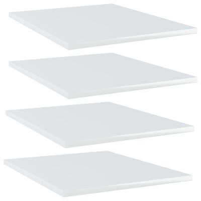 vidaXL Panneaux de bibliothèque 4 pcs blanc brillant bois d’ingénierie