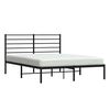 vidaXL Cadre de lit m&eacute;tal sans matelas et t&ecirc;te de lit noir 160x200 cm