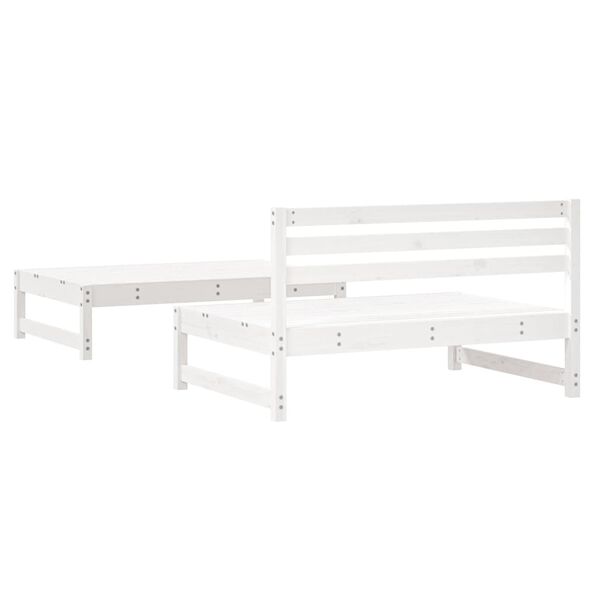 vidaXL Salon de jardin 2 pcs blanc bois de pin massif