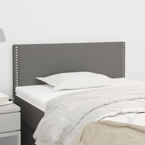 vidaXL T&ecirc;te de lit Gris fonc&eacute; 100x5x78/88 cm Tissu