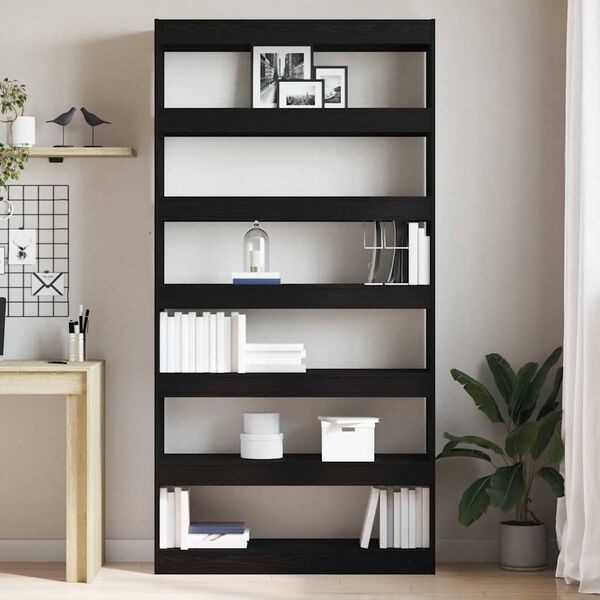 vidaXL Biblioth&egrave;que Noir 100 x 30 x 198 cm Bois d'ing&eacute;nierie