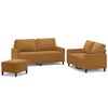 vidaXL Ensemble de canap&eacute;s 3 pcs avec coussins Marron Velours