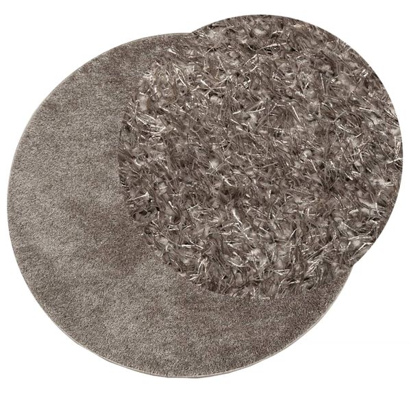 vidaXL Tapis ISTAN &agrave; poils longs aspect brillant gris &Oslash; 200 cm