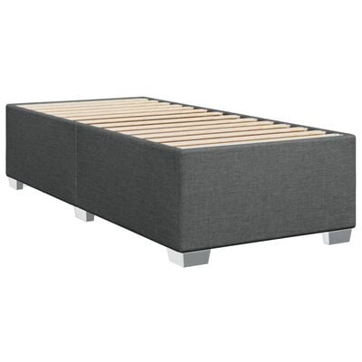 vidaXL Sommier à lattes de lit avec matelas Gris foncé 100x200cm Tissu