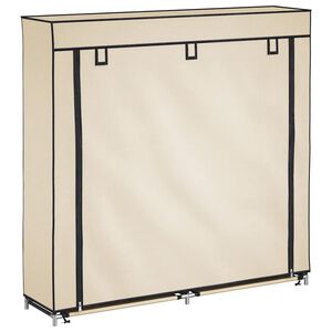 vidaXL Armoire &agrave; chaussures avec housse Cr&egrave;me 115x28x110 cm Tissu