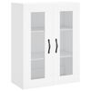 vidaXL Buffet haut Blanc 69,5x34x180 cm Bois d'ing&eacute;nierie