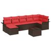 vidaXL Ensemble de canap&eacute; de jardin 8 pcs Marron Poly rotin
